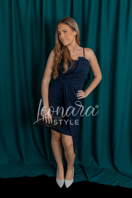 Tmavě modré pouzdrové šaty EVELYN