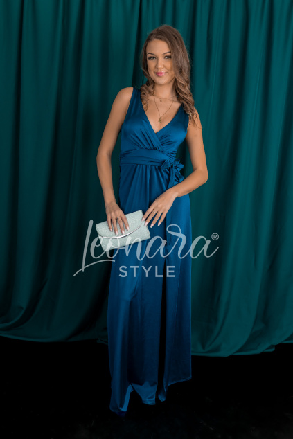 Petrolejové společenské šaty DONEL