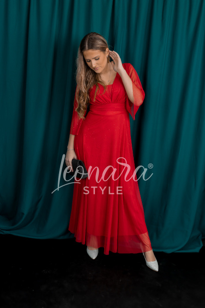 Červené tylové šaty ERELLE