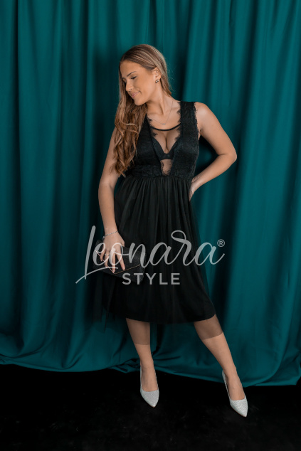 Černé tylové šaty ELARIA