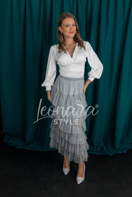 Šedá tylová sukně HAILEY