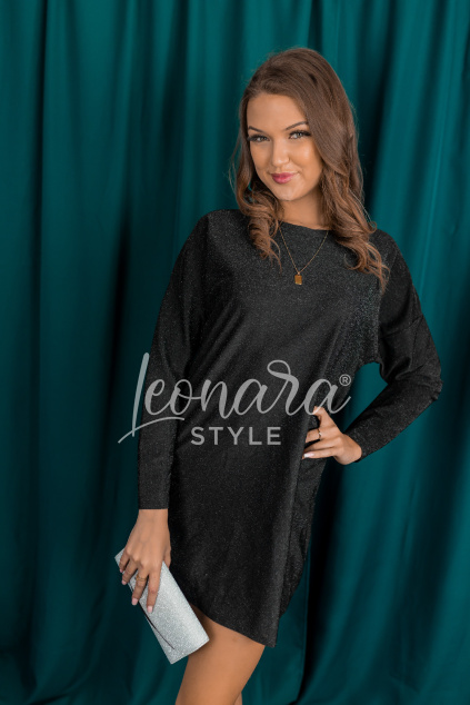 Černé lurexové šaty NERISA