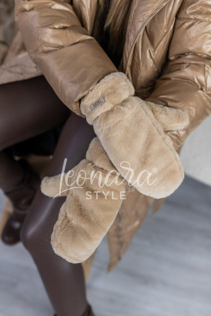 Světle hnědé zimní rukavice NICOLE