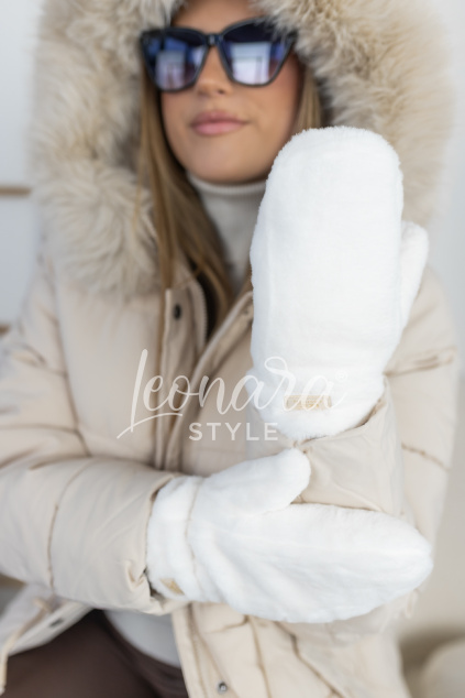 Bílé zimní rukavice NICOLE