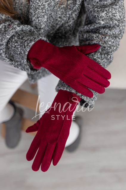 Vínové elegantní rukavice ELAINE