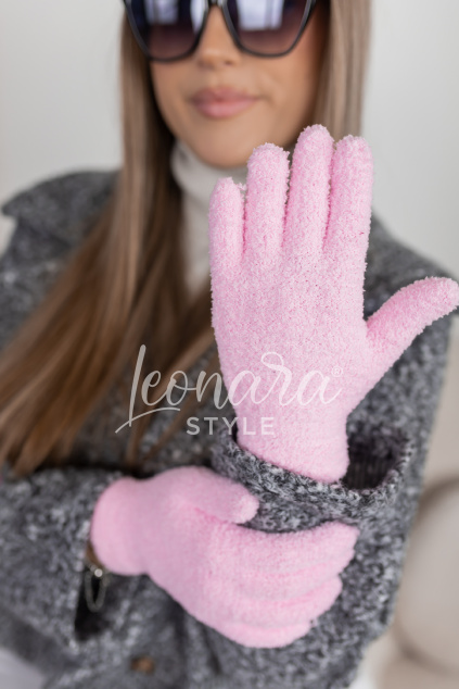 Světle růžové zimní rukavice ESME