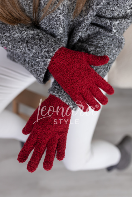 Vínové zimní rukavice ESME