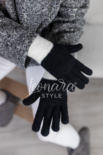 Černo-krémové zimní rukavice JOY