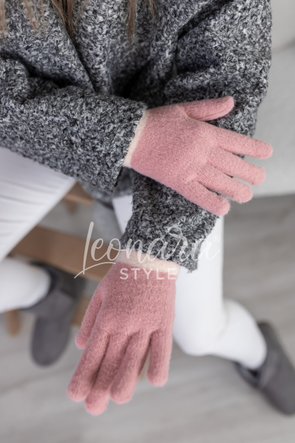 Starorůžové  zimní rukavice JOY