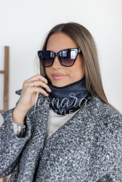 Tmavě modrý flaušový nákrčník WICKER