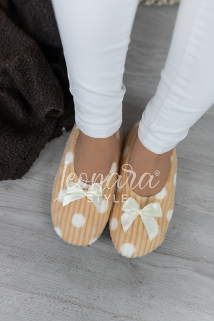 Žluté puntíkované zateplené bačkůrky PARIS