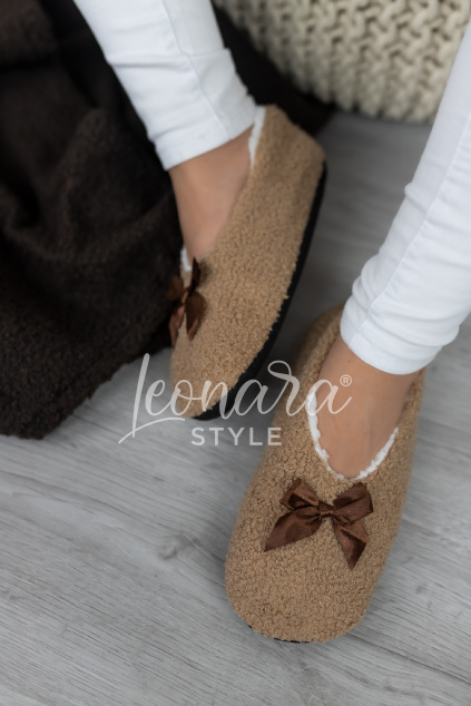 Hnědé zateplené bačkůrky AMBER