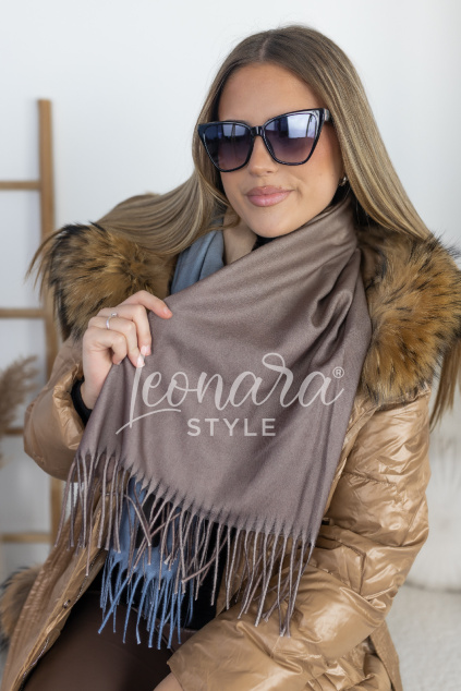 Hnědo modrá ombré šála HOLLY