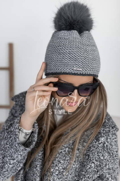 Šedá pletená čepice BRIGITA