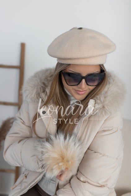 Krémová elegantní baretka FRANCE