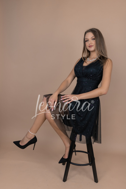 Černé tylové třpytivé šaty BELLA