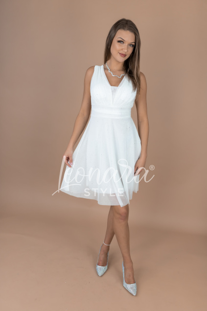 Bílé tylové třpytivé šaty BELLA