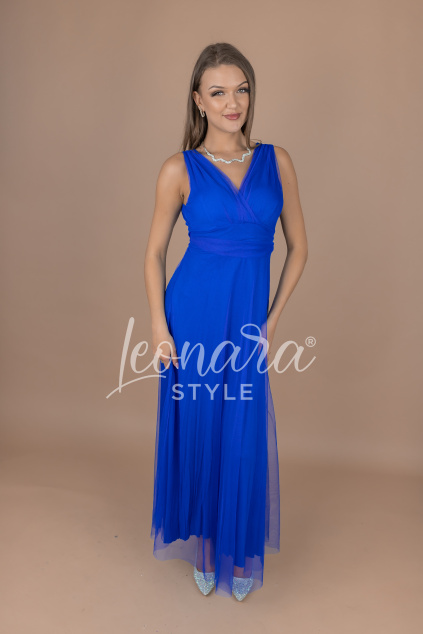 Královsky modré dlouhé tylové šaty ISABELLE