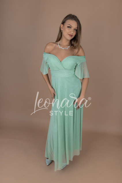 Pistáciově zelené třpytivé šaty QUINN