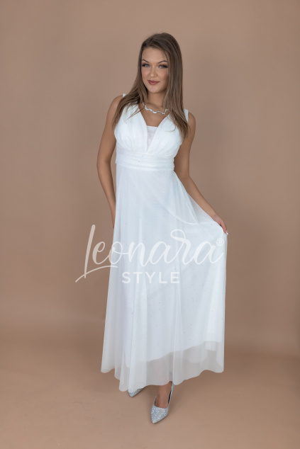 Bílé třpytivé tylové šaty PIPER