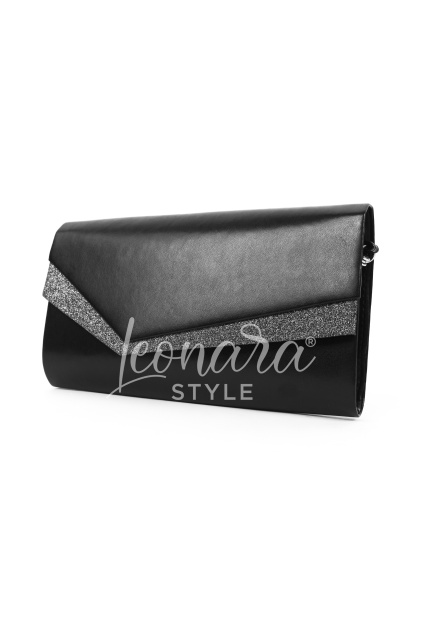 Černé matné psaníčko se třpytivým detailem ARACELI