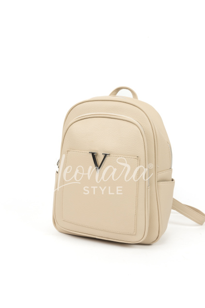 Krémový koženkový batoh VICTORY