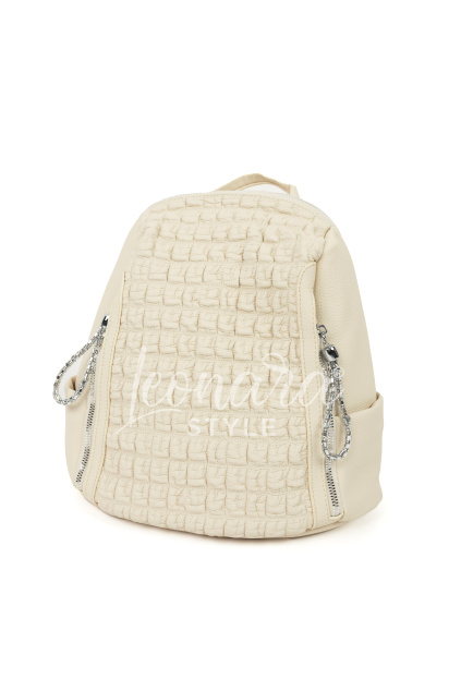 Béžový koženkový batoh EDEN