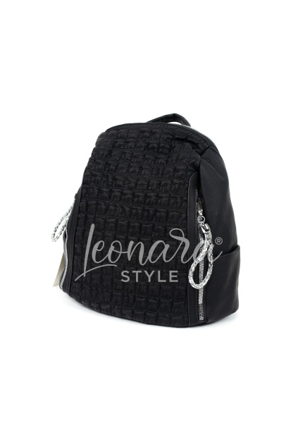 Černý koženkový batoh EDEN