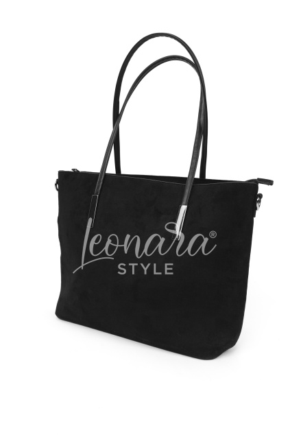 Černá velká semišová kabelka MAEVE