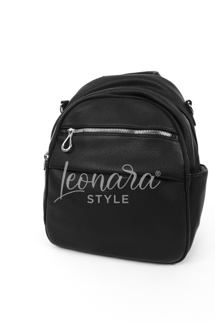 Černý koženkový batoh RUTH