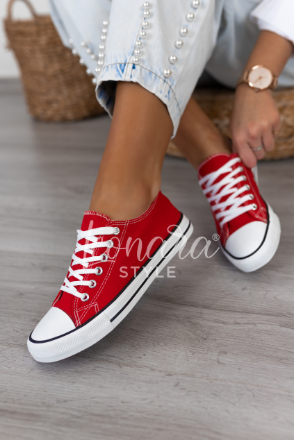 Červené šněrovací tenisky JERSEY
