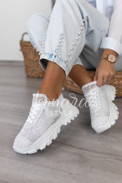 Bílé krajkové tenisky MALANI