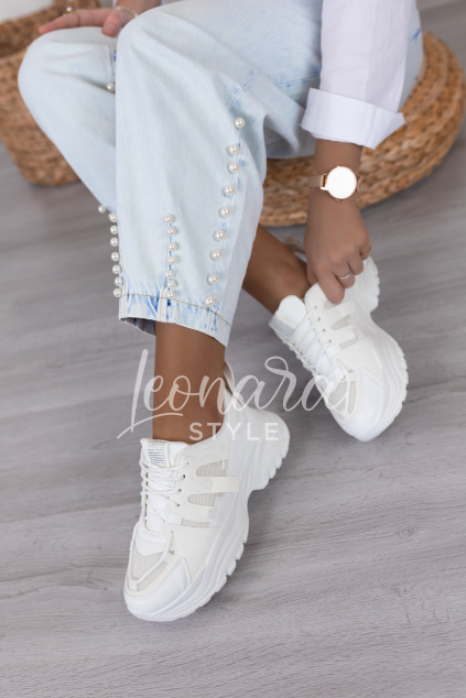 Bílé jednobarevné tenisky KYLEE