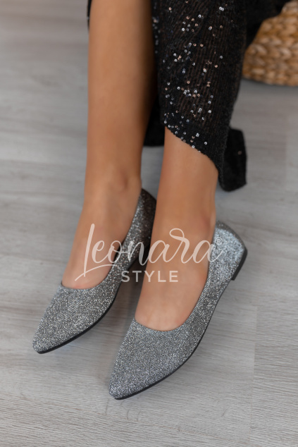 Stříbrné třpytivé baleríny AILA
