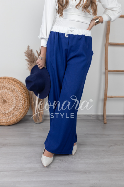 Tmavě modré široké kalhoty MALIA