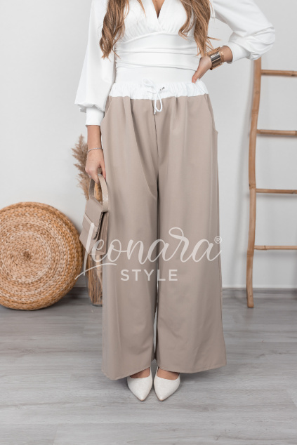 Hnědé široké kalhoty MALIA