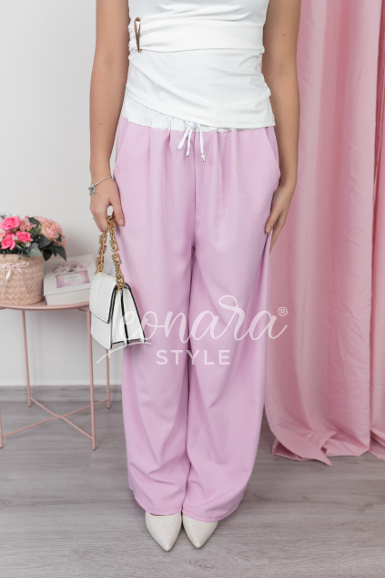 Babypink široké kalhoty MALIA