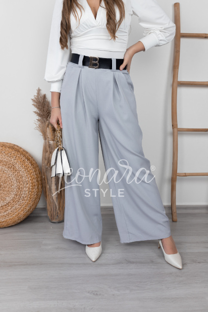 Šedé elegantní kalhoty ALAYNA