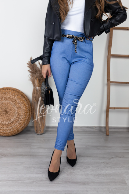 Modré elegantní kalhoty SYLVIE