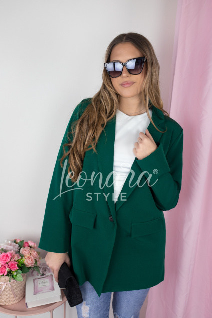 Smaragdové dlouhé sako BRIDGET