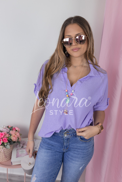 Fialová krepovaná košile EMERSON