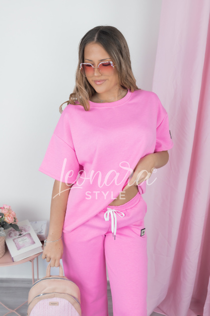 Růžová máslová teplákovka BELLA