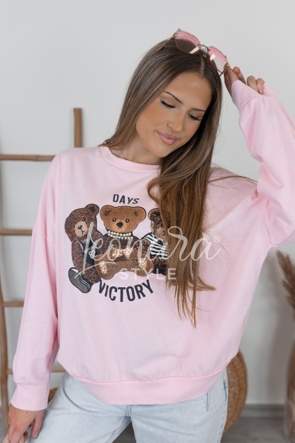 Baby pink mikina s medvídky BEAR