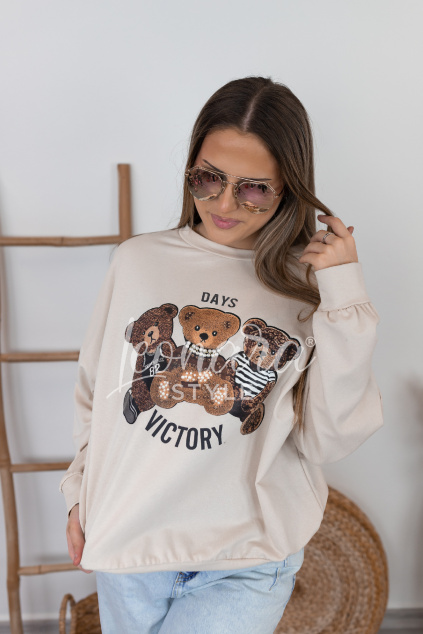 Béžová mikina s medvídky BEAR