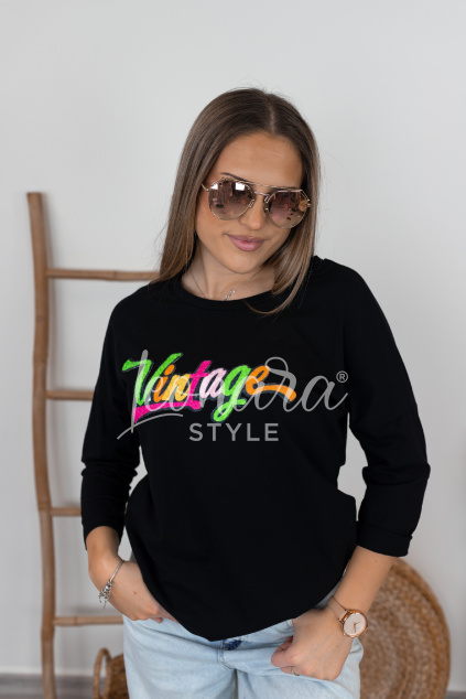 Černá tenká mikina VINTAGE