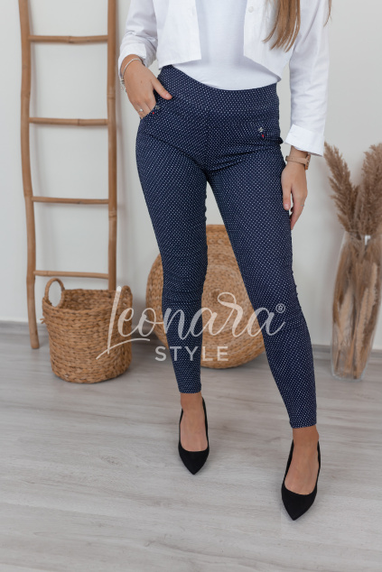 Tmavě modré puntikované kalhoty RYAN