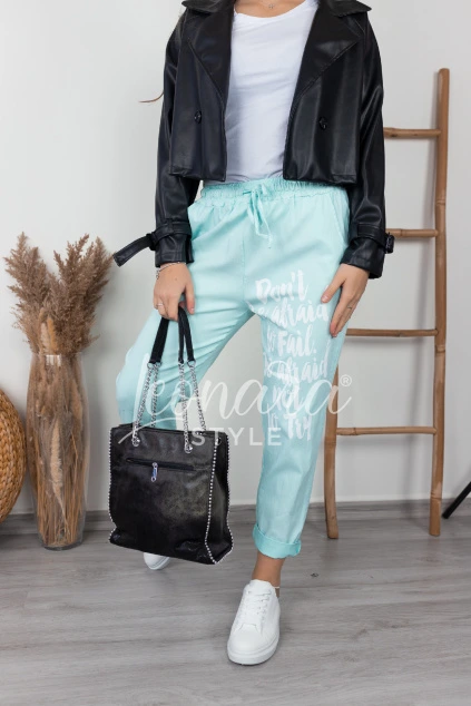 Mint jednobarevné kalhoty ASHLYN