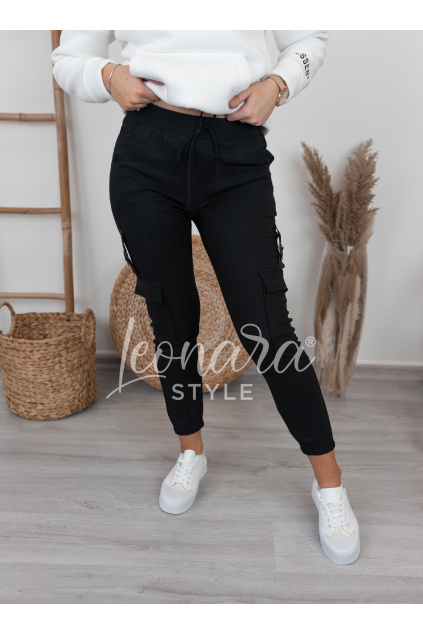 Černé cargo kalhoty SIERA