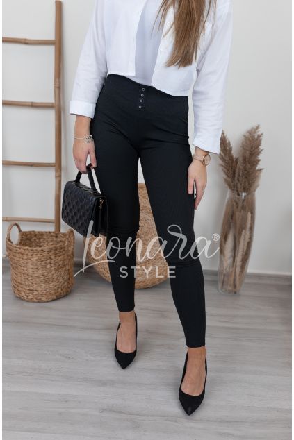 Černé žebrované legíny  REESE