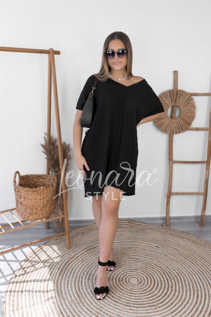 Černé šatovky s páskem DOROTHY